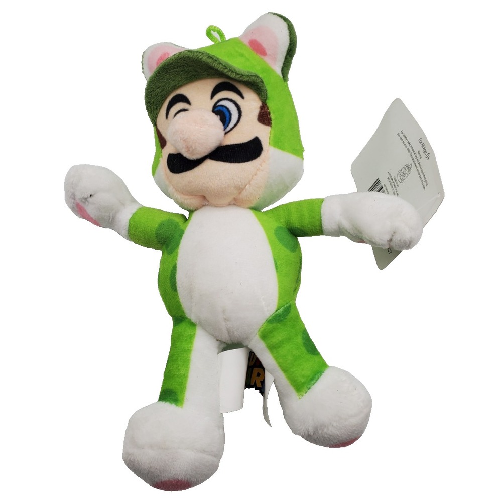 Nintendo Super‎ Mario Neko Cat Luigi Soft Plush Green